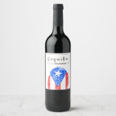 Coquito Boricua vingerafdruk Wijn Etiket (Voorkant)