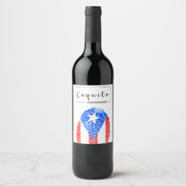Coquito Boricua vingerafdruk Wijn Etiket