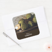 Coquito Coconut Klassieker Vierkante Sticker (Envelop)