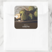 Coquito Coconut Klassieker Vierkante Sticker (Tas)