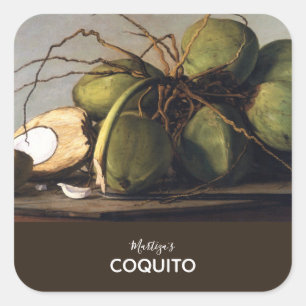 Coquito Coconut Klassieker Vierkante Sticker