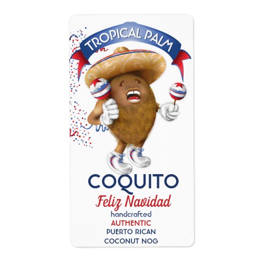 Coquito Coconut Maracas Etiket (Voorkant)
