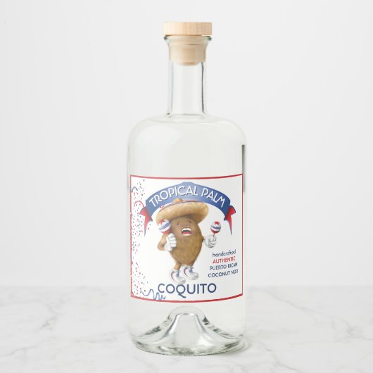 Coquito Coconut Maracas Likeurfles Etiket (Voorkant)