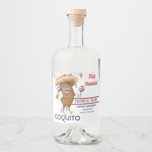 Coquito Coconut Maracas Likeurfles Etiket (Voorkant)