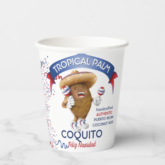 Coquito Coconut Maracas Papieren Bekers (Voorkant)