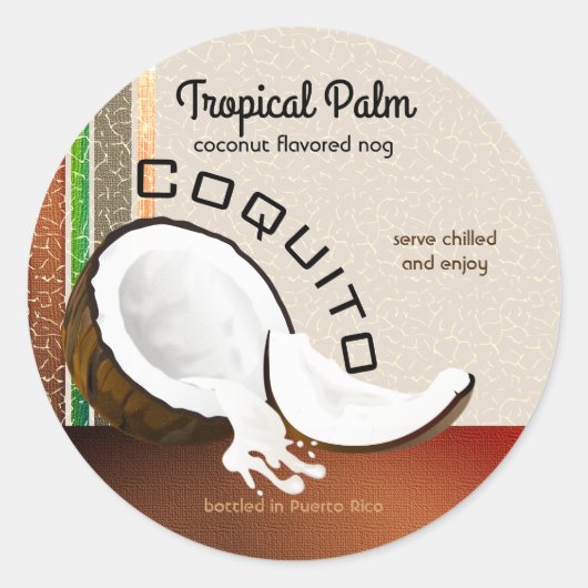 Coquito Coconut Ronde Sticker (Voorkant)