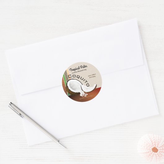 Coquito Coconut Ronde Sticker (Envelop)
