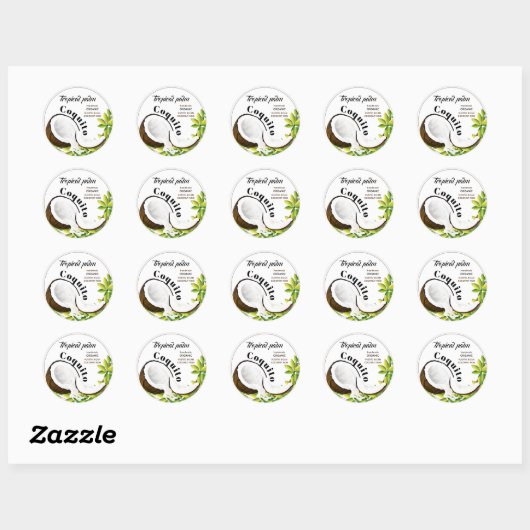 Coquito Coconut Ronde Sticker (Vel)