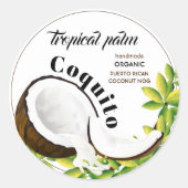 Coquito Coconut Ronde Sticker (Voorkant)