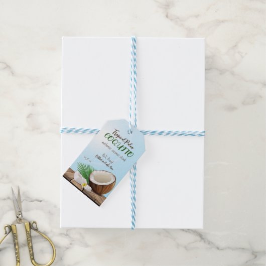 Coquito Coconut Tropical Cadeaulabel (Met Touw)