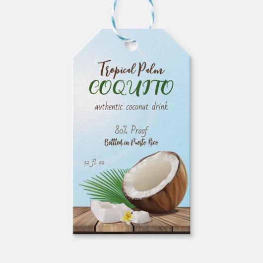 Coquito Coconut Tropical Cadeaulabel (Voorkant)