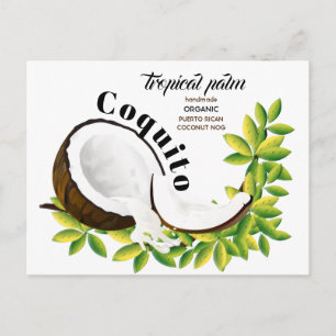 Coquito Coconut Tropical Drink Recipe Briefkaart