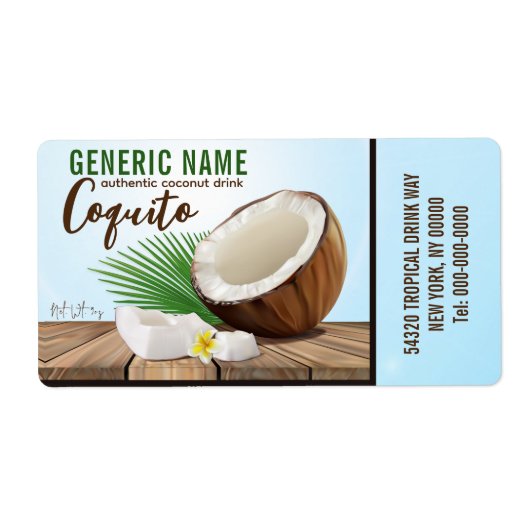 Coquito Coconut Tropical Fruit Etiket (Voorkant)