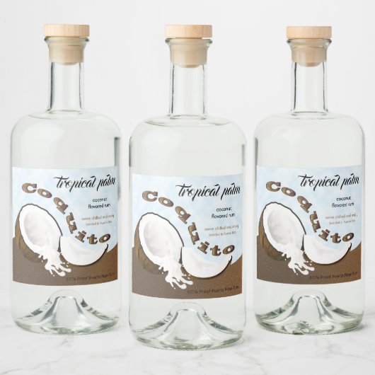 Coquito Coconut Tropical Fruit Likeurfles Etiket (Flessen)