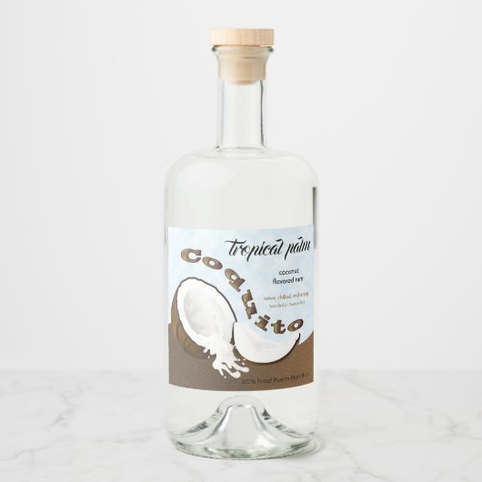 Coquito Coconut Tropical Fruit Likeurfles Etiket (Voorkant)