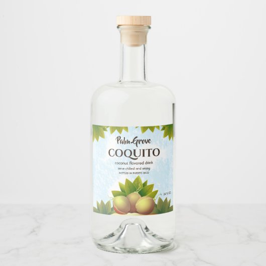 Coquito Coconut Tropical Fruit Likeurfles Etiket (Voorkant)