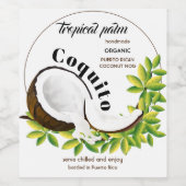 Coquito Coconut Tropical Fruit Wijn Etiket (Enkel label)
