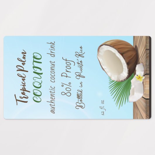 Coquito Coconut Tropical Labels (Design 2)