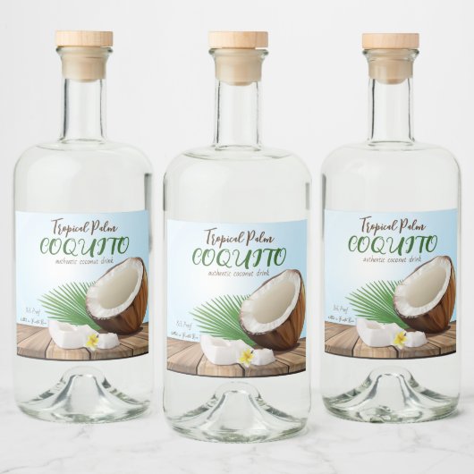 Coquito Coconut Tropical Likeurfles Etiket (Flessen)