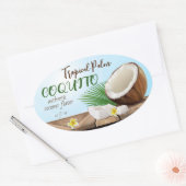 Coquito Coconut Tropical Ovale Sticker (Envelop)