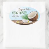 Coquito Coconut Tropical Ovale Sticker (Tas)