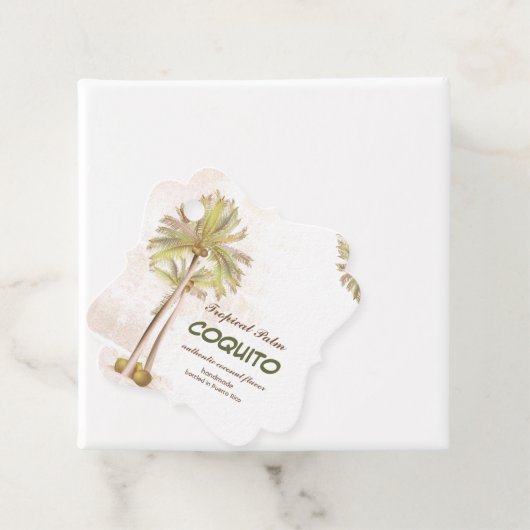 Coquito Coconut Tropical Palm Bedankjes Labels (In situ)