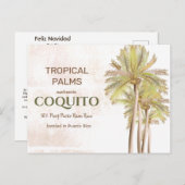 Coquito Coconut Tropical Palm Briefkaart (Voorkant / Achterkant)