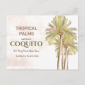 Coquito Coconut Tropical Palm Briefkaart (Voorkant)