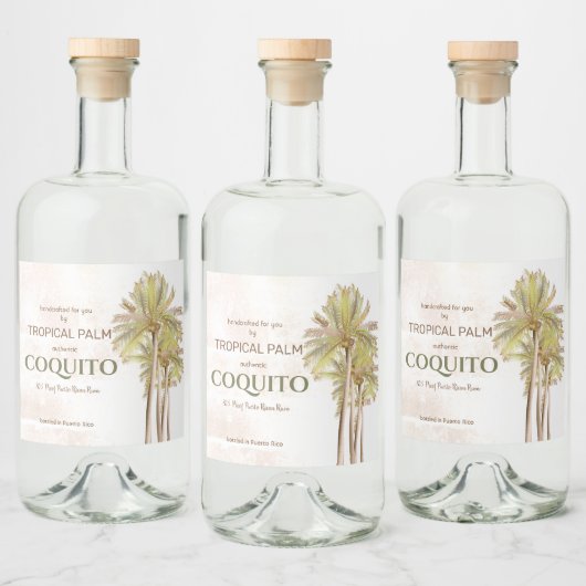 Coquito Coconut Tropical Palm Likeurfles Etiket (Flessen)