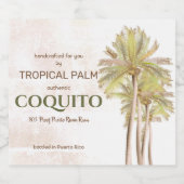 Coquito Coconut Tropical Palm Likeurfles Etiket (Enkel label)