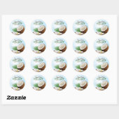 Coquito Coconut Tropical Ronde Sticker (Vel)