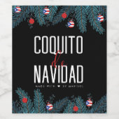 Coquito De Navidad Wijn Etiket (Enkel label)