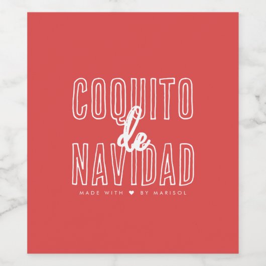 Coquito de Navidad Wijnlabel Wijn Etiket (Enkel label)