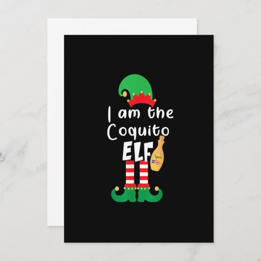 Coquito ELF Funny Puerto Rico Matching Kerstmis B Kaart (Voorkant / Achterkant)