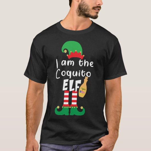 Coquito ELF Funny Puerto Rico Matching Kerstmis B T-shirt (Voorkant)