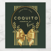 Coquito Flesetiket Bow Unisex Wijn Etiket (Enkel label)