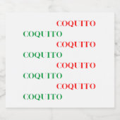 Coquito Green en Red Likeurfles Etiket (Enkel label)