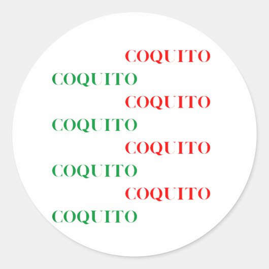 Coquito Green en Red Ronde Sticker (Voorkant)