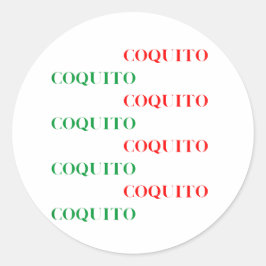 Coquito Green en Red Ronde Sticker