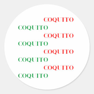 Coquito Green en Red Ronde Sticker