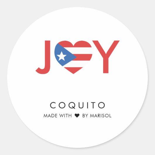 Coquito Joy Voedsel- en Dranklabelset Ronde Sticker (Voorkant)