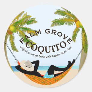 Coquito Kokos Tropische Fruitdrank Ronde Sticker