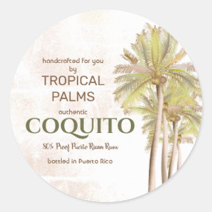Coquito Kokos Tropische Palm Ronde Sticker