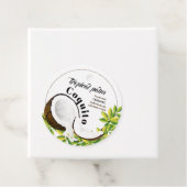 Coquito Kokosnoot Tropische Vakantie Drink Bedankjes Labels (In situ)