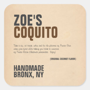 Coquito Landelijk Modern Vierkante Sticker