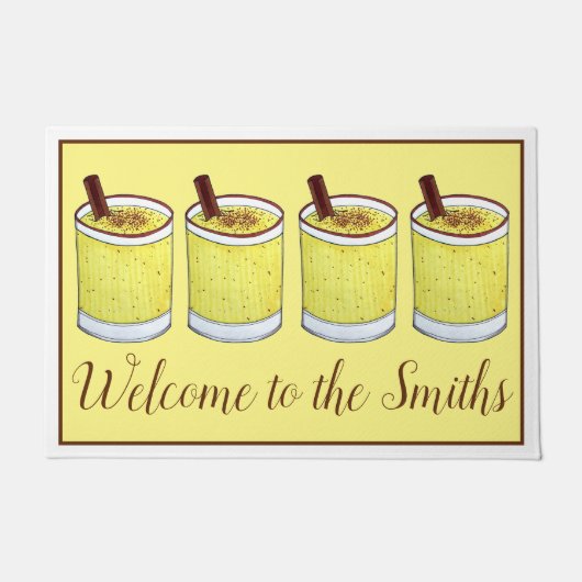 Coquito PR Puerto Ricaanse Eggnog Kerstvakantie Deurmat (Voorkant)