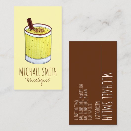Coquito Puerto Rican Eggnog Bartender Mixoloog Visitekaartje (Voorkant / Achterkant)