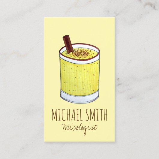 Coquito Puerto Rican Eggnog Bartender Mixoloog Visitekaartje (Voorkant)