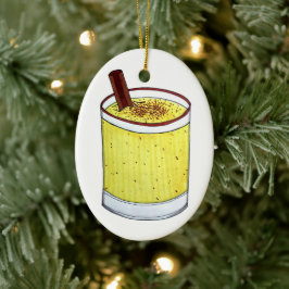 Coquito Puerto Rican Eggnog Drink Merry Kerstry Keramisch Ornament