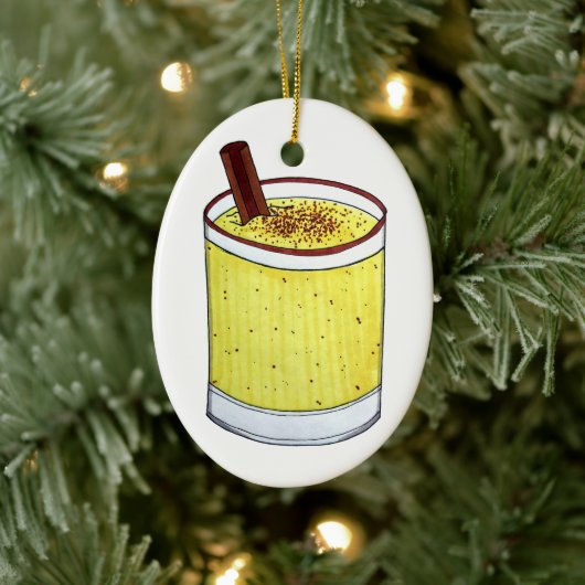 Coquito Puerto Rican Eggnog Drink Merry Kerstry Keramisch Ornament (Boom)